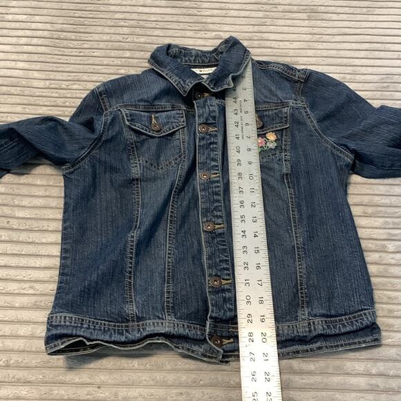 Vintage 2005 Tommy Hilfiger Floral Embroidered Denim Jean Jacket Women's Medium - Picture 8 of 8
